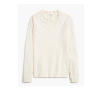 NWT - J. Crew Ivory Ruffle Collar Sweater